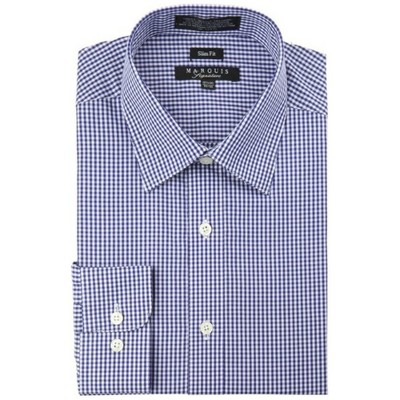 Marquis Men's Royal Blue Short Sleeve Regular Fit Dress shirt - XX Large