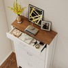 Okak Shoe Cabinet, Freestanding Shoe Organizer with 3 Flip Drawers, Shoe Storage Cabinet for Entryway, Living Room, Hallway, White - 3 of 4