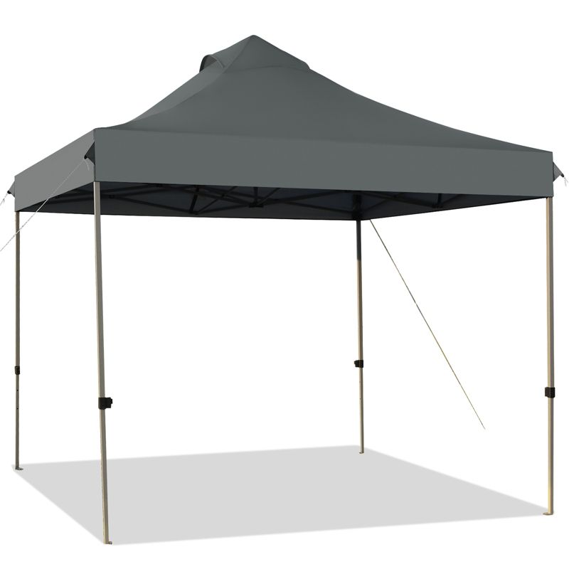 Tangkula 10' x 10' Pop Up Canopy Tent Easy Set-up Outdoor Tent Commercial Instant Shelter w/ 3 Adjustable Heights Blue/Grey/White, 4 of 11