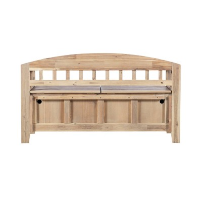 Aria Rustic Natural Wash 52" Split Seat Storage Bench