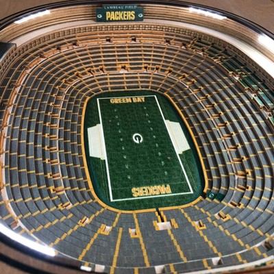 Luminous Gridiron Glory 3D Wooden End Table with LED Stadium Lights
