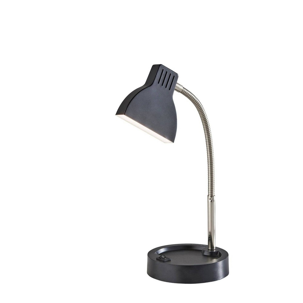 Photos - Floodlight / Street Light Adesso Slender Floor Lamp  Black (Includes LED Light Bulb)