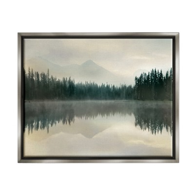 Stupell Industries Foggy Lake Forest Landscape Soft Nature Water Reflection