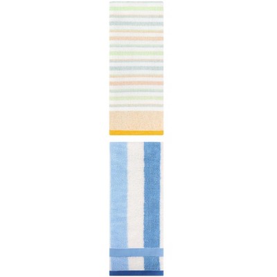 REGALWOVEN Striped Pattern Cotton Bathroom Hand Towels for Home Decor 13" x 29"/13" x 27" 2 Pcs