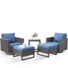 Buenhomino Patio Furniture Set Outdoor High Back Swivel Rocker Patio Chairs, 5PCS Wicker Conversation Set for Deck Yard and Poolside - 2 of 4