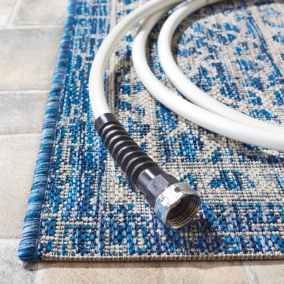 Safavieh Courtyard Light Grey and Blue Synthetic 8' x 11' Area Rug