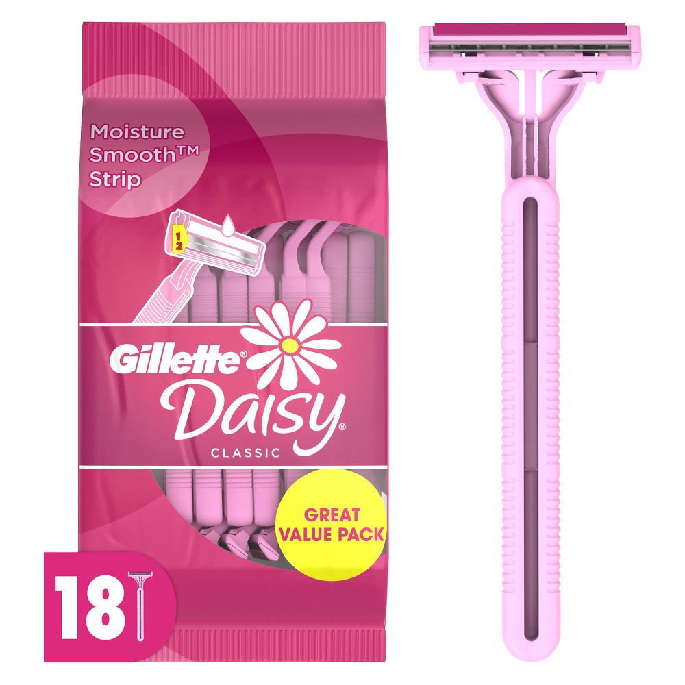 Gillette Daisy 2-Blade Women's Disposable Razors - 18ct: For Legs & Under Arm, All Hair & Skin Types, Manual Use