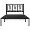 vidaXL Metal Bed Frame without Mattress with Headboard Black 39.4"x78.7" - 4 of 4