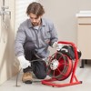 VEVOR Drain Cleaner Machine 50FT x 3/8 Inch, Sewer Snake Auger Manual Feed, 250W Electric Drain Cleaning Machine, Red - 2 of 4