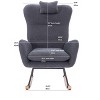 ORRD Teddy Upholstered Nursery Rocking Chair for Living Room Bedroom (Dark Grey Teddy) - 4 of 4