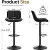 UNISOAR Modern Swivel Bar Stools Set of 2/4,  Counter Height Bar Stools with Adjustable Height Upholstered Bar Chair with Back and Footrest for Bar - 2 of 4