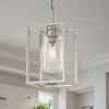 DORESshop 1-Light Satin Nickel Pendant Light Fixture with Glass,Shade E26 Modern Minimalist Hanging Light for Kitchen Island - 2 of 4