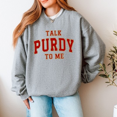Simply Sage Market Varsity Talk Purdy To Me Sweatshirt