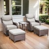 POCASSY Outdoor Swivel Rocker Patio Swivel Chairs Set of 2, 6" Thick Cushions All Weather Brown Wicker Swivel Glider Chairs with High Back for Porch - 2 of 4