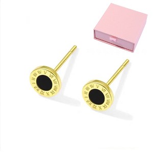 Premium Sterling Silver Earrings Earrings for Women, High-end S999 Silver Roman Numerals - 1 of 4