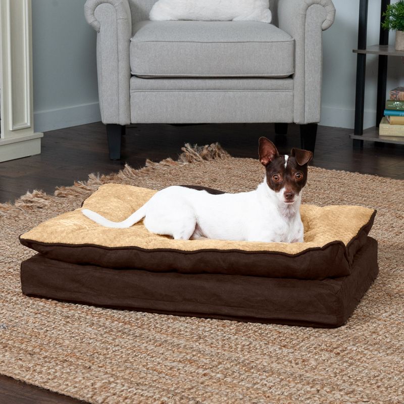 FurHaven Mink Fur & Suede Pillow-Top Orthopedic Dog Bed, 3 of 4
