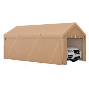 Costway 10x20FT Patio Heavy Duty Carport Garage Removable Sidewall Zippered Door Outdoor - 1 of 4