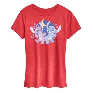 Women's - Lilo and Stitch - Stitch And Angel Short Sleeve Graphic T-Shirt - 1 of 4