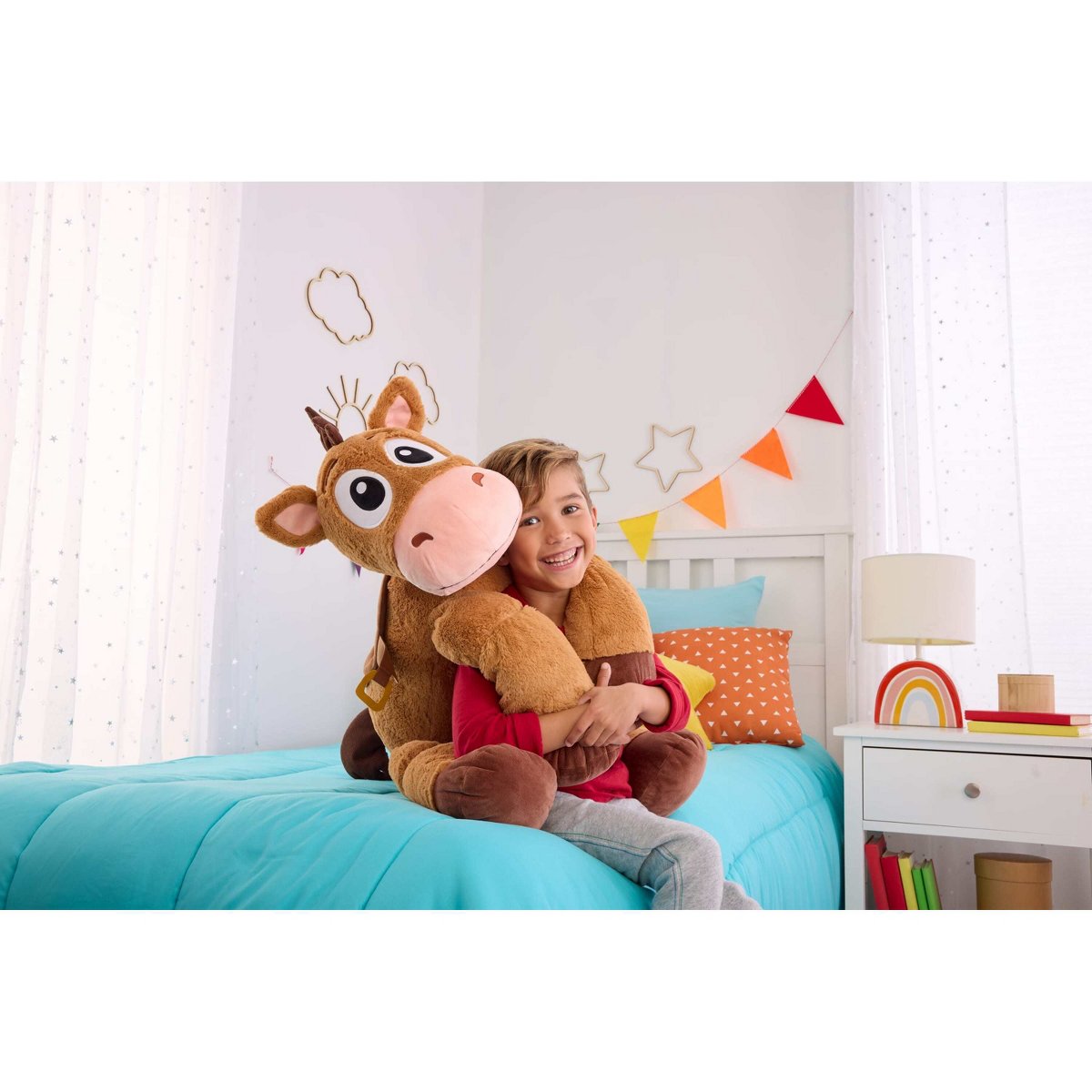 Детские куклы Toy Story Disney and Pixar Toy Story 5 Ginormous Plush Toys, 24" Scale Bullseye Soft Doll Stuffed Animal — фото 2