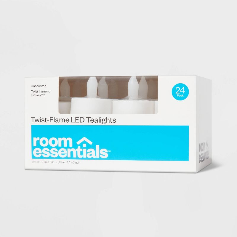24ct Twist-Flame LED Tealight Candles (White) - Room Essentials&#8482;, 1 of 8