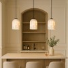 ALOADECOR 1-Light 7'' Modern Farmhouse Natural Capiz Seashell Single Pendant Light Coastal Cylinder Hanging Light For Kitchen and Dining Room - 2 of 4