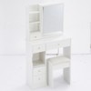 SEVOBAL Dressers Modern Vanity Table Set with Sliding Mirror Cushioned Stool and Storage for Small Bedroom, White, 29.2"*12.6"*50.4" - 3 of 4
