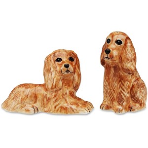 Pavilion Gift Company - Tanner & Mitzi- Cocker Span - 3.25" Dog Salt & Pepper Shaker Set - Salt and Pepper Shakers - 1 of 2