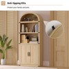 71.65in 5 Tier Arched Bookcase Book Shelf with Doors,Tall Display Bookshelf Cabinet with Storage,Open Bookcases for Home Office, Living Room - 4 of 4