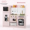 Infans Kids Pretend Play Kitchen Set Wooden Kitchen Playset w/ Fabric Drawer Pink - 2 of 4