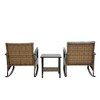 UNISOAR 3pcs rocking rattan set wholesale outdoor rattan rocking chair set - 4 of 4
