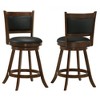 Transitional Wooden Swivel Counter Stools with Backrest & Footrest (Set of 2), Perfect for Kitchen Islands & Home Bars - 2 of 4