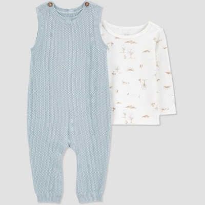 Carter's Just One You®️ Baby Boys' Cable Knit Undershirt & Bottom Set - Blue