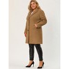 Agnes Orinda Women's Plus Size Winter Notched Lapel Single Breasted with Pockets Pea Coats - 2 of 4