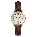 Women's Timex Easy Reader Watch with Leather Strap - Gold/Brown T20071JT