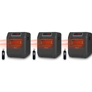 VOLTORB Freestanding Portable Electric Space Heater for Bedroom or Indoor Use with LED Display, Remote Control, and Fan Only Mode (3 Pack) - 1 of 4