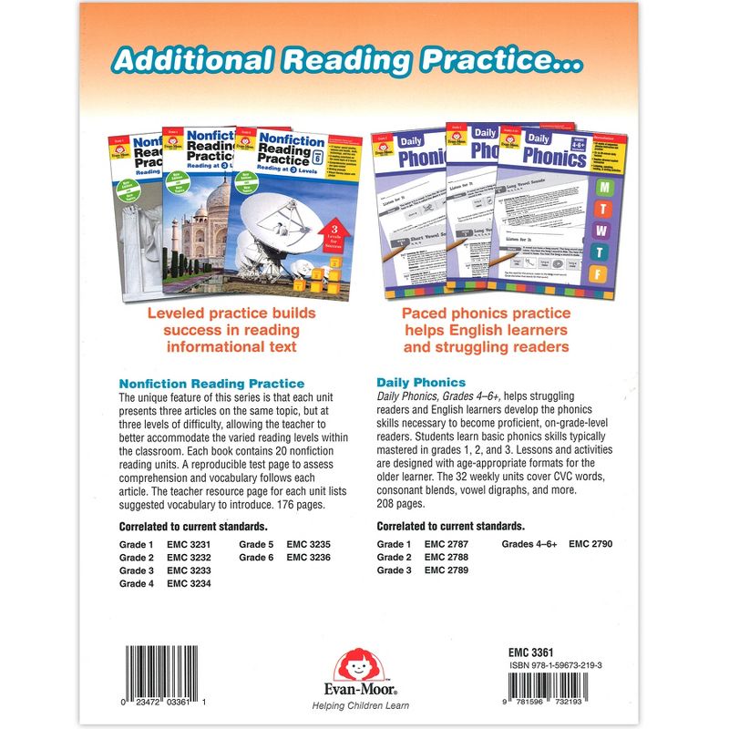 Evan-Moor Educational Publishers Phonics and Word Study for Struggling Readers Book, Grade 4-6, 2 of 4