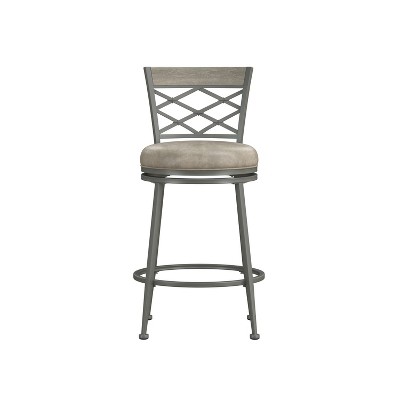Hutchinson Gray Wood and Metal Swivel Counter Stool