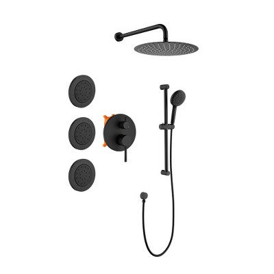 ONWITH Shower System with Shower Head, Hand Shower, Slide Bar, Bodysprays, Shower Arm, Hose