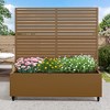 Spassway Metal Planter Box with Venetian Blind Style Trellis Raised Garden Bed with Wheels Pot Planter for Climbing Plant Decorative Privacy Screen - 2 of 4