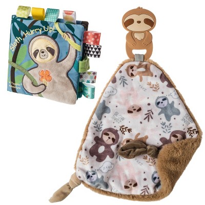 Mary Meyer Sloth Lovey with Silicone Teether & Molasses Sloth Taggies Soft Book