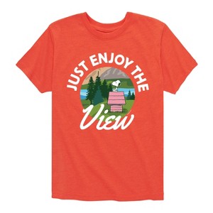 Boys' - Peanuts - Just Enjoy The View Short Sleeve Graphic T-Shirt - 1 of 4