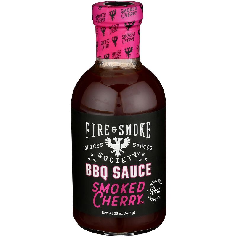 Fire & Smoke Society Smoked Cherry BBQ Sauce - Case of 6 - 20 oz, 1 of 2