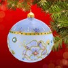 Glitter Lab 5.0 Inch Sky Blue Meadow Ball Christmas Tree Ornament , Multi Seasonal Decor Christmas European Flower (1PC) - 2 of 4