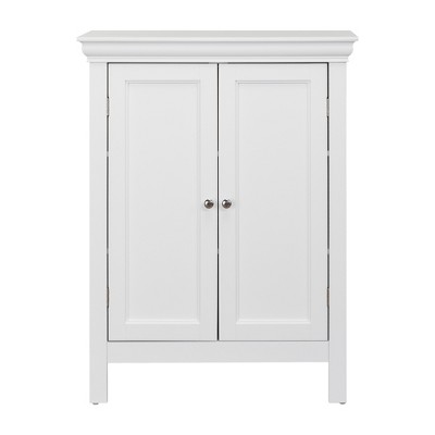 Bourbon Floor Cabinet with Two Contemporary Doors White - Elegant Home Fashions