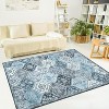 Washable Vintage Oriental Rug, Low-Pile Non-Slip Carpet for Living Room, Bedroom & Home Decor - 2 of 4