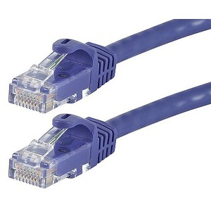 Monoprice Cat6 Ethernet Patch Cable - 2 Feet - Purple | Network Internet Cord - RJ45, Stranded, 550Mhz, UTP, Pure Bare Copper Wire, 24AWG - Flexboot - 1 of 2