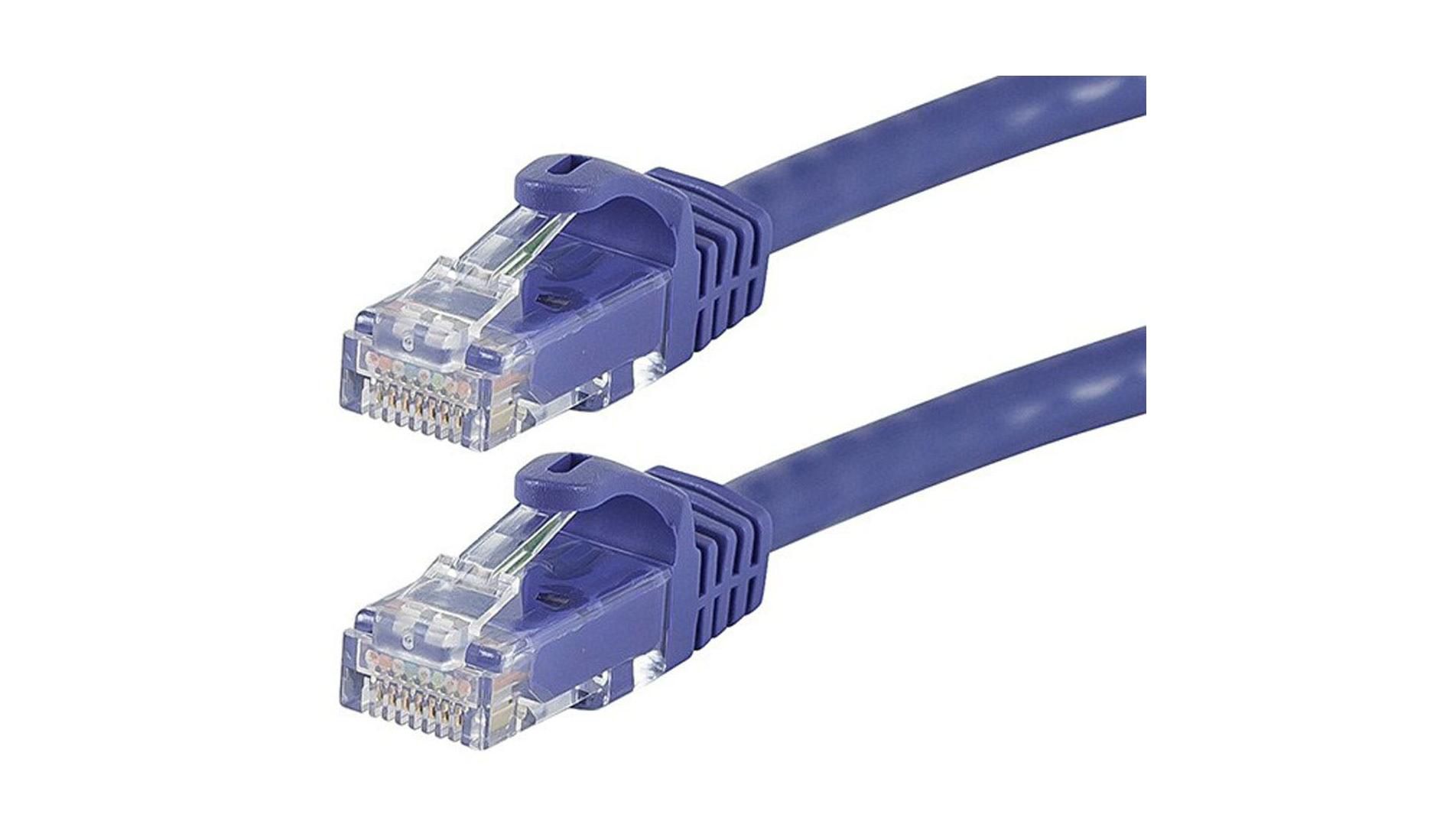 Monoprice Cat6 Ethernet Patch Cable - 2 Feet - Purple | Network Internet Cord - RJ45, Stranded, 550Mhz, UTP, Pure Bare Copper Wire, 24AWG - Flexboot