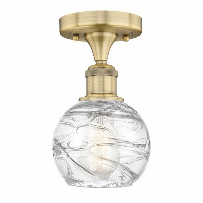 Athens Deco Swirl - 1 Light Semi-Flush Mount In Industrial Style-8.25 Inches Tall and 5.88 Inches Wide