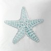 Yukimo Square Pillow White 16x16", 100% Cotton Decorative Pillow with Starfish Embroidery, Hypoallergenic Polyester Fill, OEKO-TEX Certified - 2 of 4