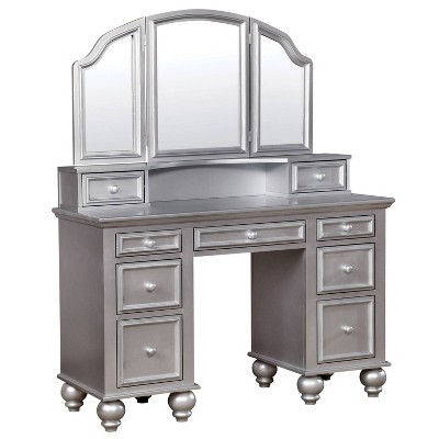 Branson Transitional Vanity Table Set Silver - HOMES: Inside + Out